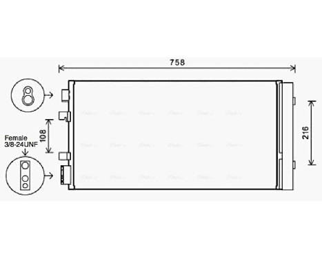 Condenser, air conditioning RTA5483D Ava Quality Cooling, Image 2