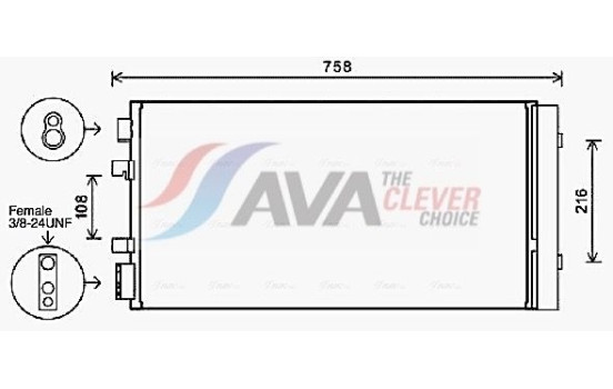 Condenser, air conditioning RTA5483D Ava Quality Cooling, Image 2