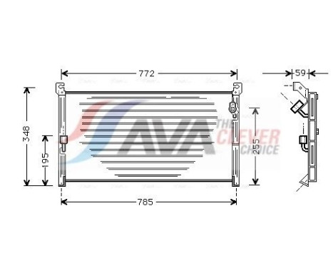 Condenser, air conditioning TO5130 Ava Quality Cooling