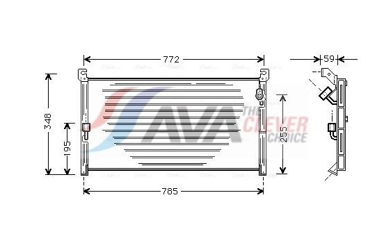 Condenser, air conditioning TO5130 Ava Quality Cooling