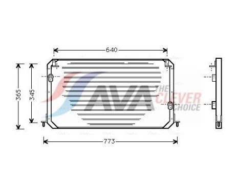 Condenser, air conditioning TO5224 Ava Quality Cooling