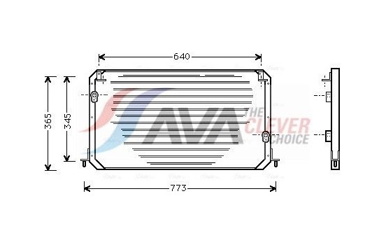 Condenser, air conditioning TO5224 Ava Quality Cooling