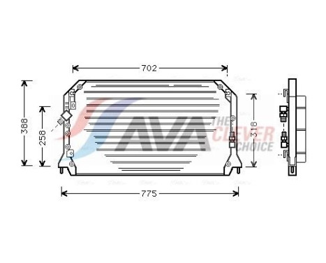 Condenser, air conditioning TO5253 Ava Quality Cooling