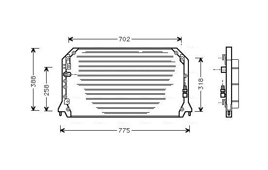 Condenser, air conditioning TO5254 Ava Quality Cooling