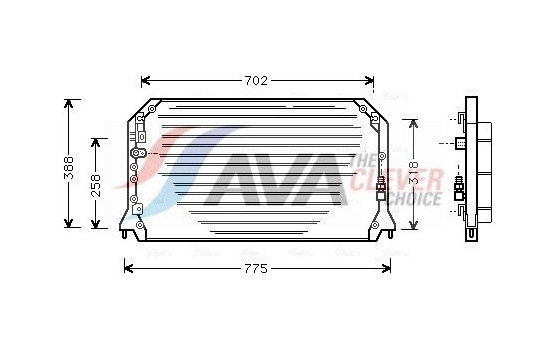 Condenser, air conditioning TO5254 Ava Quality Cooling