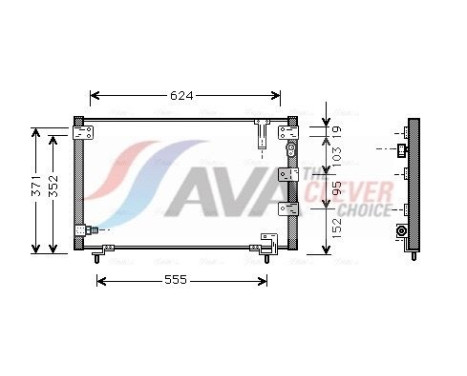 Condenser, air conditioning TO5262 Ava Quality Cooling