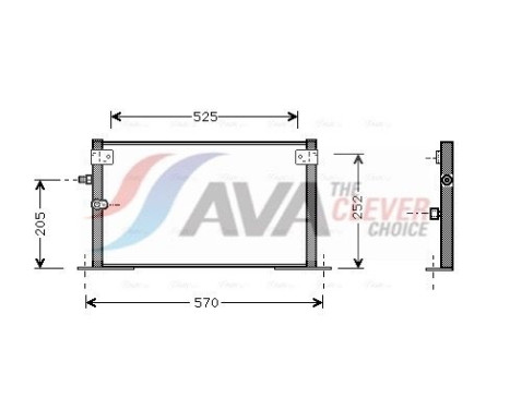 Condenser, air conditioning TO5265 Ava Quality Cooling