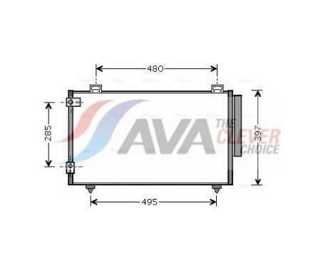 Condenser, air conditioning TO5286D Ava Quality Cooling, Image 2