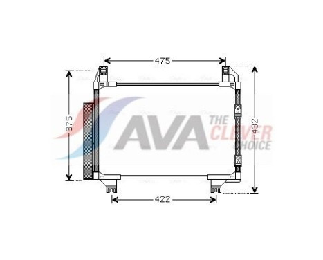 Condenser, air conditioning TO5413D Ava Quality Cooling, Image 2