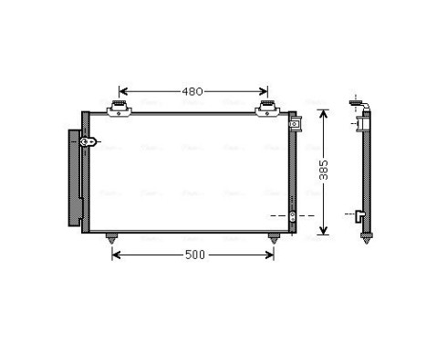 Condenser, air conditioning TO5431D Ava Quality Cooling, Image 2