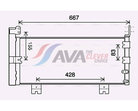 Condenser, air conditioning TO5728D Ava Quality Cooling