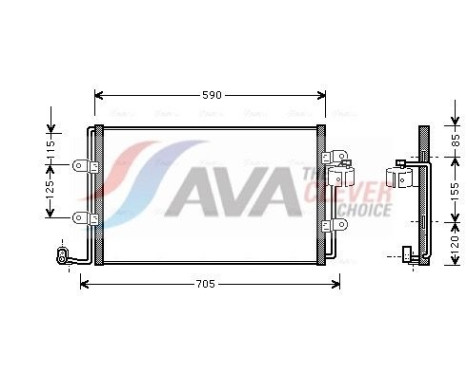 Condenser, air conditioning VN5176 Ava Quality Cooling
