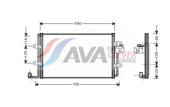 Condenser, air conditioning VN5176 Ava Quality Cooling