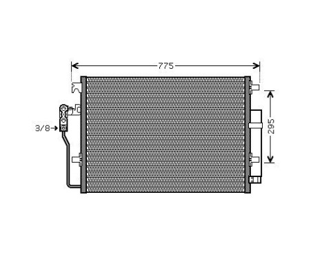 Condenser, air conditioning VNA5277D Ava Quality Cooling, Image 2