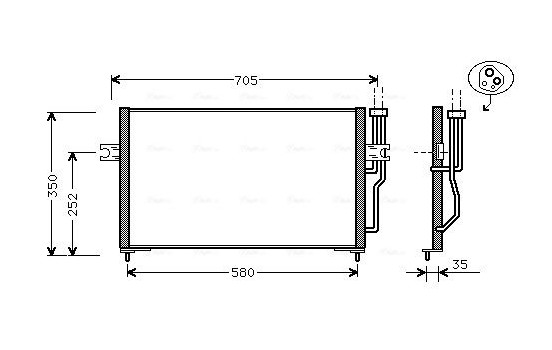 Condenser, air conditioning VO5086 Ava Quality Cooling