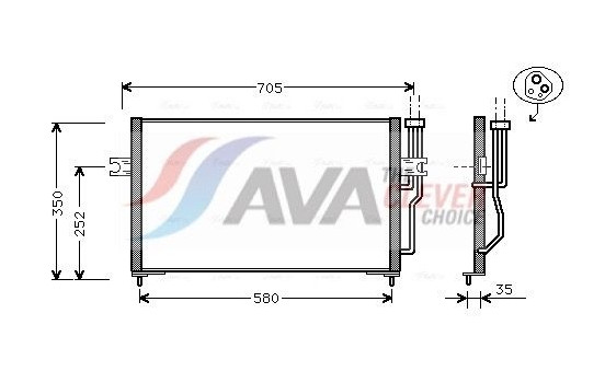 Condenser, air conditioning VO5086 Ava Quality Cooling