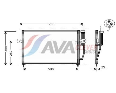 Condenser, air conditioning VO5128 Ava Quality Cooling