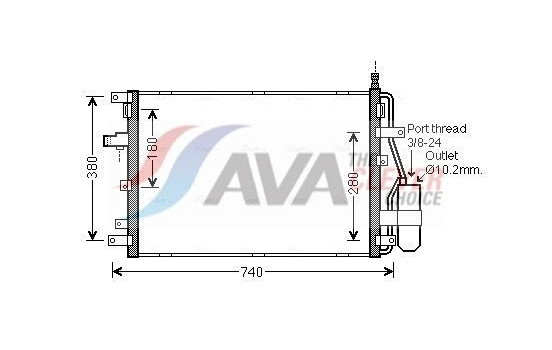 Condenser, air conditioning VOA5158D Ava Quality Cooling