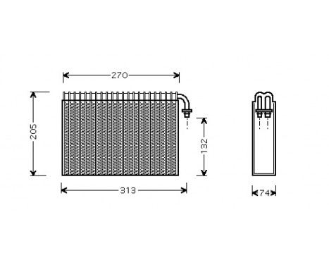Evaporator, air conditioning