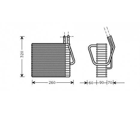 Evaporator, air conditioning