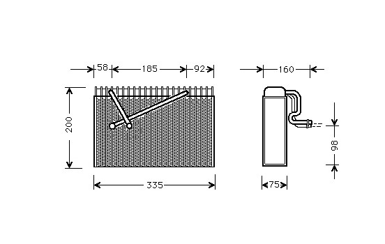 Evaporator, air conditioning