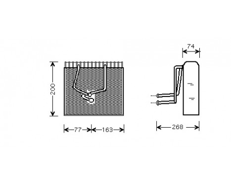 Evaporator, air conditioning