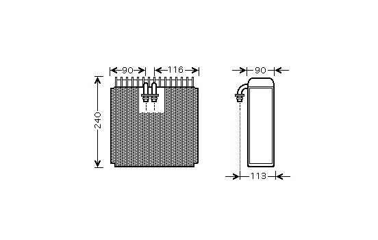 Evaporator, air conditioning