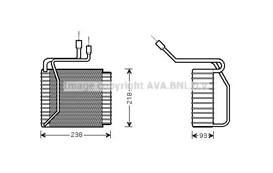 Evaporator, air conditioning