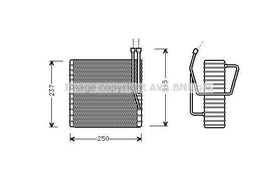 Evaporator, air conditioning