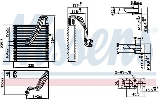 Evaporator, air conditioning