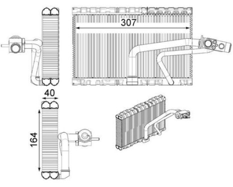 Evaporator, air conditioning