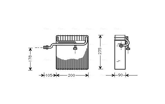 Evaporator, air conditioning