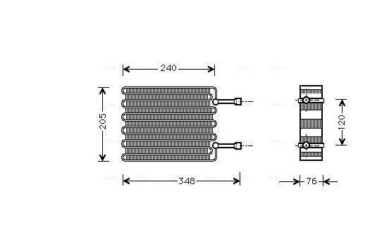 Evaporator, air conditioning