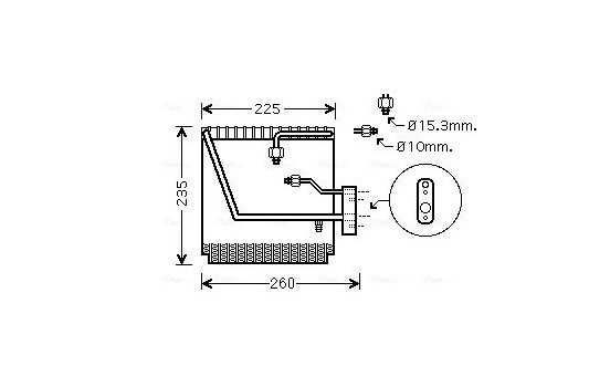 Evaporator, air conditioning