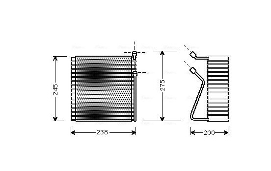 Evaporator, air conditioning