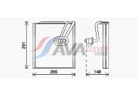 Evaporator, air conditioning