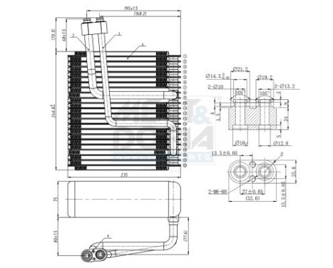 Evaporator, air conditioning