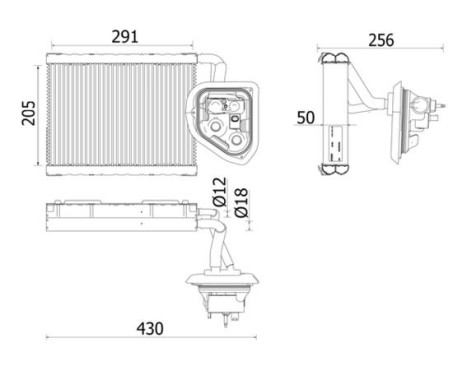 Evaporator, air conditioning