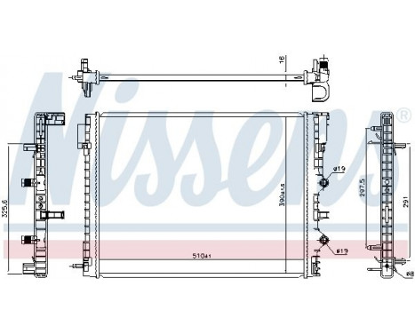 Low Temperature Cooler, intercooler 606217 Nissens