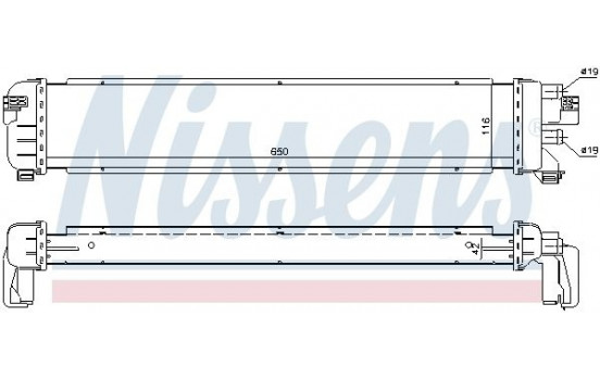 Low Temperature Cooler, intercooler 627043 Nissens