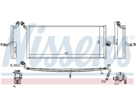 Low Temperature Cooler, intercooler 627047 Nissens