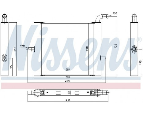 Low Temperature Cooler, intercooler 64338 Nissens