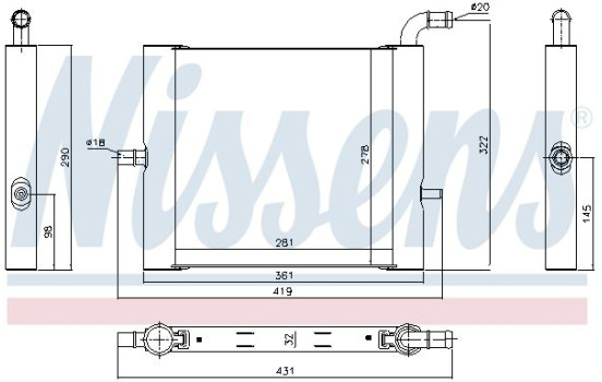 Low Temperature Cooler, intercooler 64338 Nissens