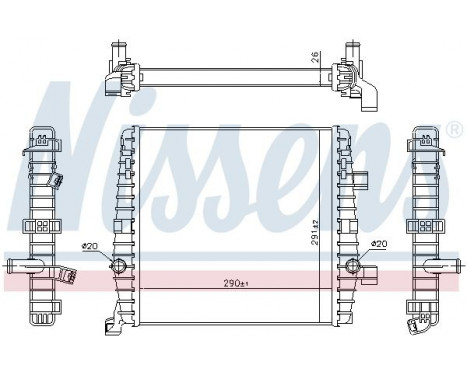 Low Temperature Cooler, intercooler 65323 Nissens