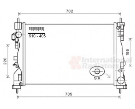 Radiator, engine cooling 01002121 Van Wezel, Image 2