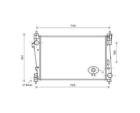 Radiator, engine cooling 01002123 International Radiators