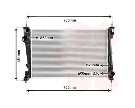 Radiator, engine cooling 01002124 International Radiators, Image 2