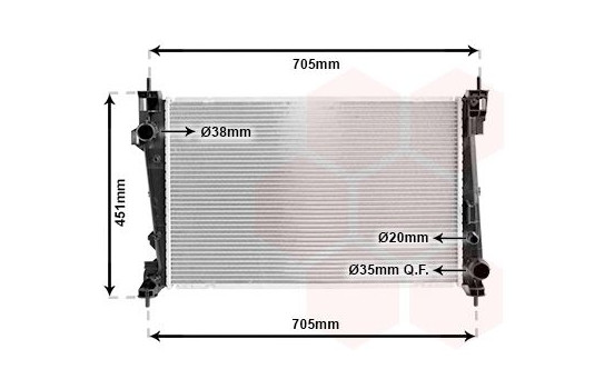 Radiator, engine cooling 01002124 International Radiators, Image 2