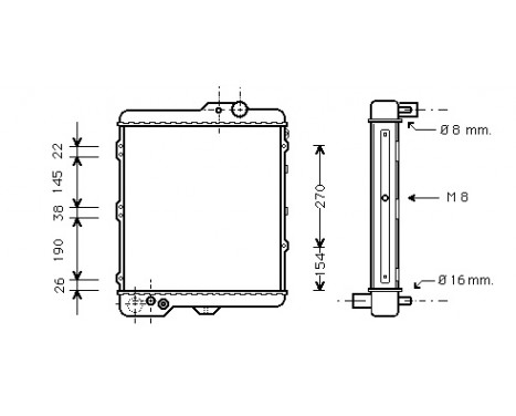 Radiator, engine cooling 03002002 International Radiators