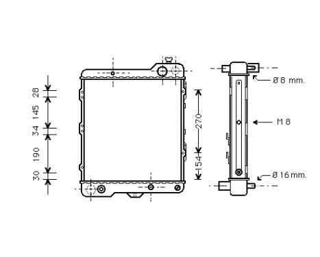 Radiator, engine cooling 03002040 International Radiators